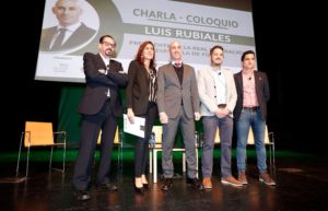 Luis Rubiales, en la charla coloquio de la APD Málaga