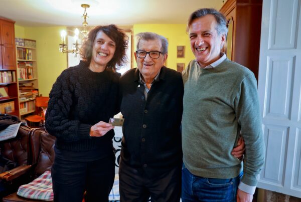 Juan Guillín con dos de sus tres hijos (Analis y Juan Domingo).