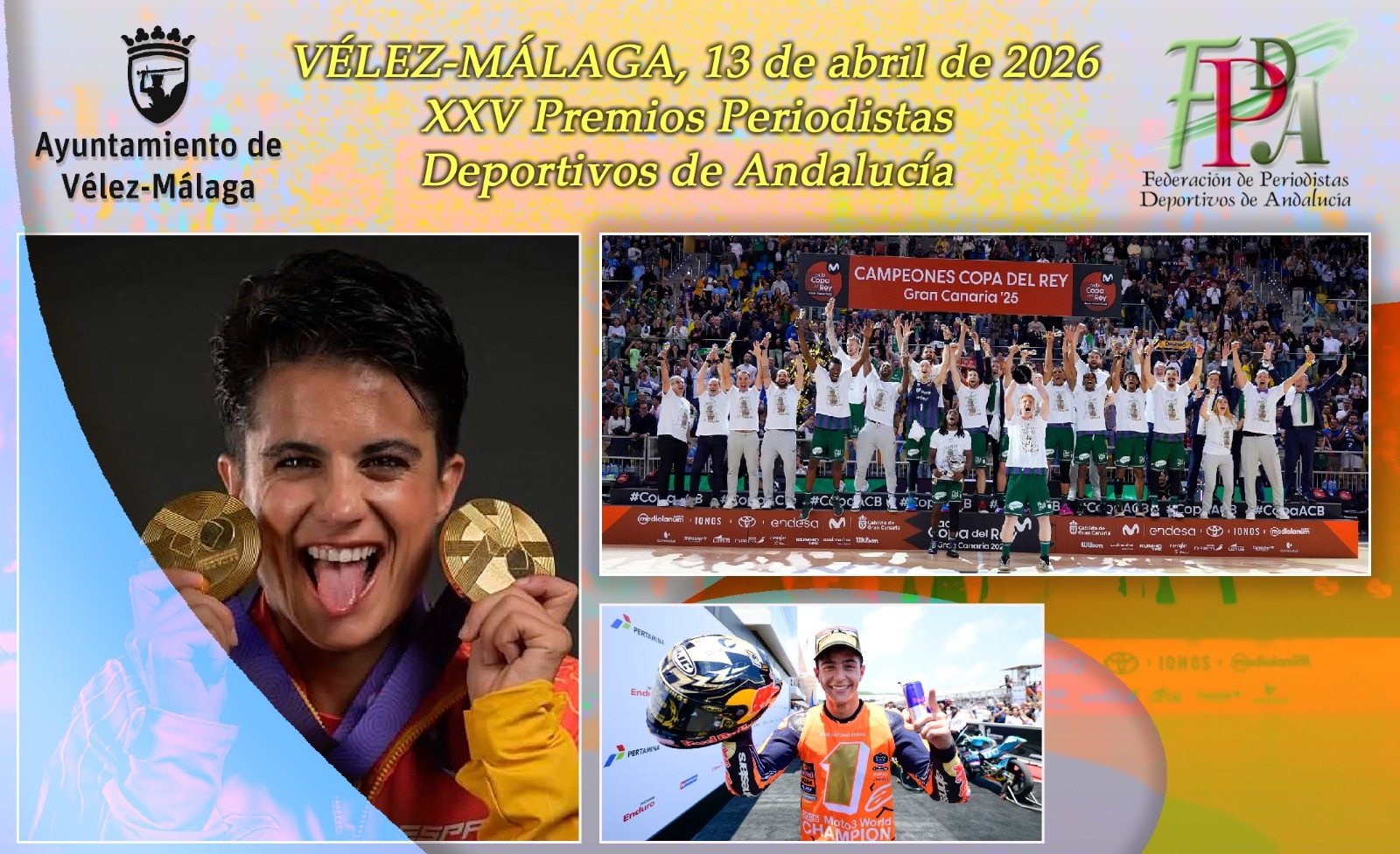 Invitación XXV Gala FPDA Vélez-Málaga anverso