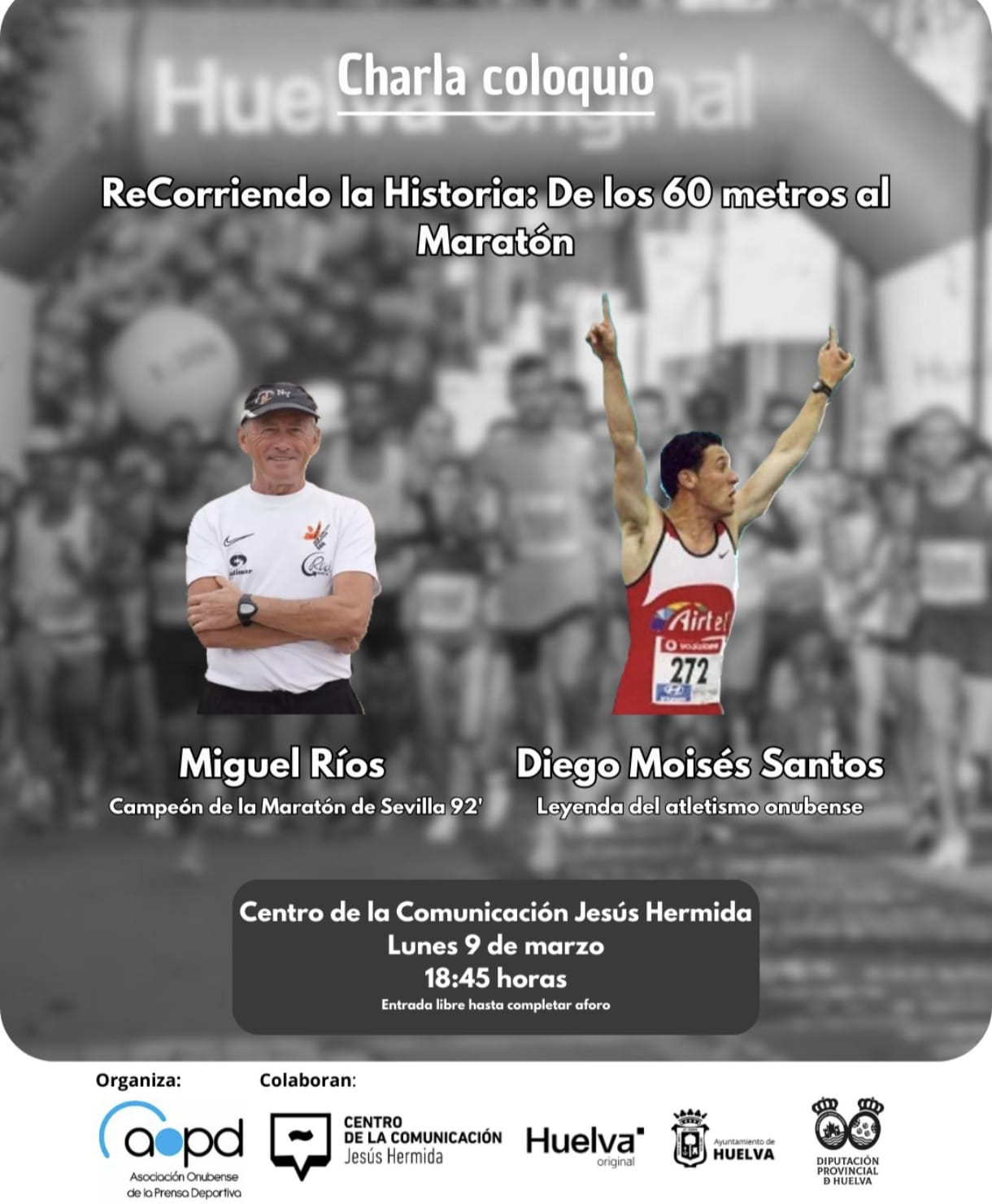 ‘ReCorriendo la Historia: De los 60 metros al Maratón’, charla coloquio con dos figuras del atletismo andaluz